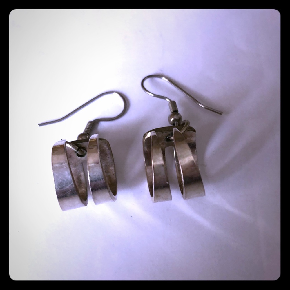 Unique handmade cocktail fork earrings